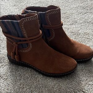 Clarks Brown Suede Ankle Booties